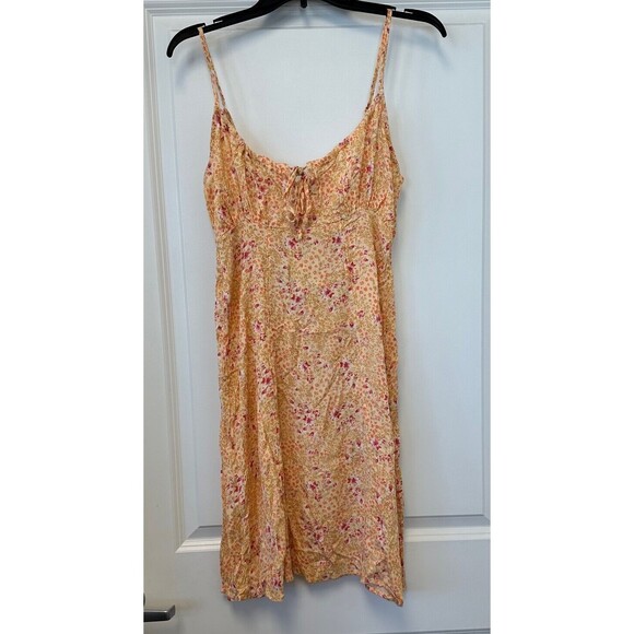 Hippie Rose Womens Juniors Floral Dress Yellow Ditsy Babydoll Adjustable Boho XL - Picture 2 of 9
